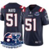 Patriots #51 Jerod Mayo 6X Super Bowl Champions Jersey -Navy