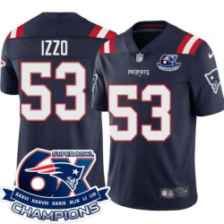 Patriots #53 Larry Izzo 6X Super Bowl Champions Jersey -Navy