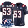 Patriots #53 Fred Whittingham 6X Super Bowl Champions Jersey -Navy