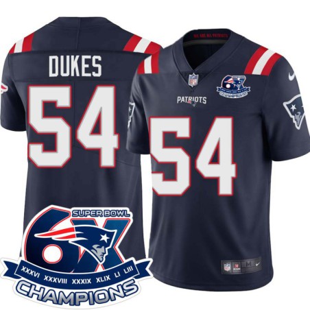 Patriots #54 Mike Dukes 6X Super Bowl Champions Jersey -Navy