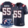 Patriots #55 Cassius Marsh 6X Super Bowl Champions Jersey -Navy