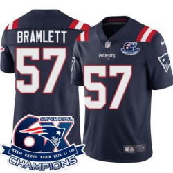 Patriots #57 John Bramlett 6X Super Bowl Champions Jersey -Navy