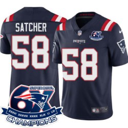 Patriots #58 Doug Satcher 6X Super Bowl Champions Jersey -Navy