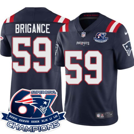 Patriots #59 O.J. Brigance 6X Super Bowl Champions Jersey -Navy