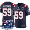 Patriots #59 O.J. Brigance 6X Super Bowl Champions Jersey -Navy