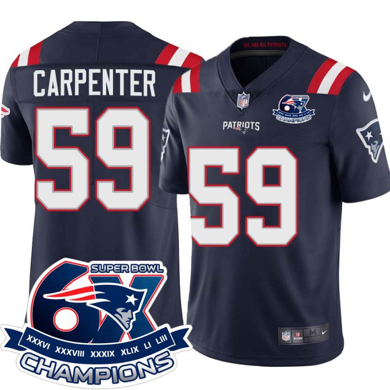 Patriots #59 Bobby Carpenter 6X Super Bowl Champions Jersey -Navy