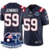 Patriots #59 Anfernee Jennings 6X Super Bowl Champions Jersey -Navy