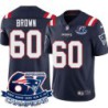 Patriots #60 Wilbert Brown 6X Super Bowl Champions Jersey -Navy