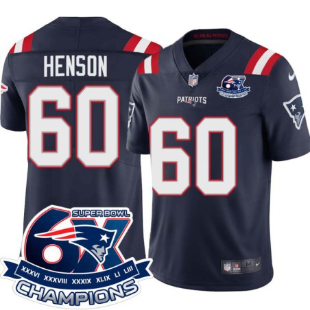 Patriots #60 Luther Henson 6X Super Bowl Champions Jersey -Navy