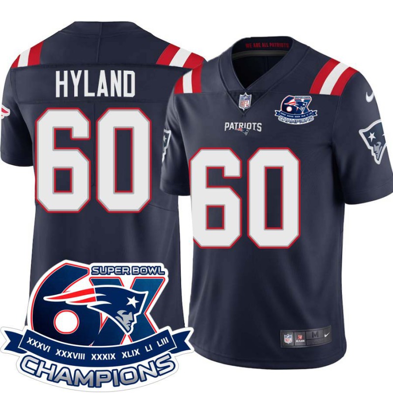 Patriots #60 Bob Hyland 6X Super Bowl Champions Jersey -Navy