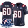 Patriots #60 Garin Veris 6X Super Bowl Champions Jersey -Navy