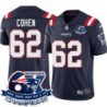 Patriots #62 Abe Cohen 6X Super Bowl Champions Jersey -Navy