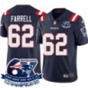 Patriots #62 Sean Farrell 6X Super Bowl Champions Jersey -Navy