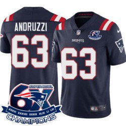 Patriots #63 Joe Andruzzi 6X Super Bowl Champions Jersey -Navy