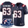 Patriots #63 Brian Schwenke 6X Super Bowl Champions Jersey -Navy