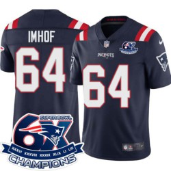 Patriots #64 Martin Imhof 6X Super Bowl Champions Jersey -Navy