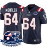 Patriots #64 Mike Montler 6X Super Bowl Champions Jersey -Navy