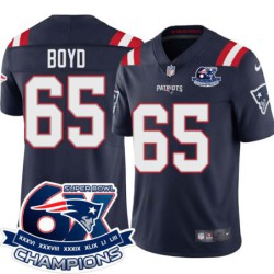 Patriots #65 Greg Boyd 6X Super Bowl Champions Jersey -Navy