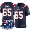 Patriots #65 Jack Davis 6X Super Bowl Champions Jersey -Navy