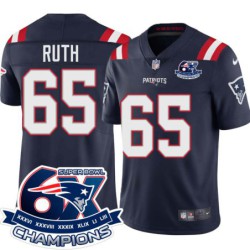 Patriots #65 Mike Ruth 6X Super Bowl Champions Jersey -Navy