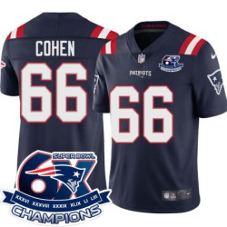 Patriots #66 Landon Cohen 6X Super Bowl Champions Jersey -Navy