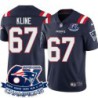 Patriots #67 Josh Kline 6X Super Bowl Champions Jersey -Navy