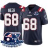 Patriots #68 Tom Beer 6X Super Bowl Champions Jersey -Navy