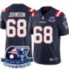 Patriots #68 Damian Johnson 6X Super Bowl Champions Jersey -Navy