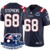 Patriots #68 Calvin Stephens 6X Super Bowl Champions Jersey -Navy