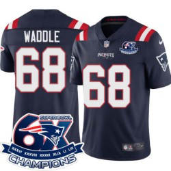 Patriots #68 LaAdrian Waddle 6X Super Bowl Champions Jersey -Navy