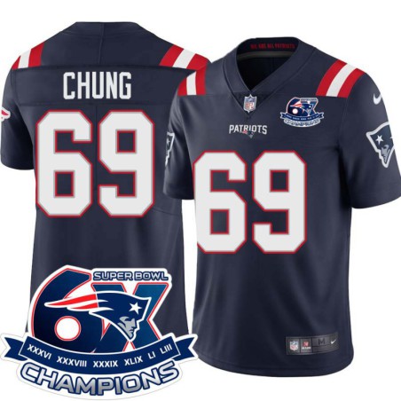 Patriots #69 Eugene Chung 6X Super Bowl Champions Jersey -Navy