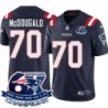 Patriots #70 Doug McDougald 6X Super Bowl Champions Jersey -Navy