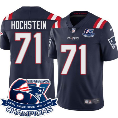 Patriots #71 Russ Hochstein 6X Super Bowl Champions Jersey -Navy