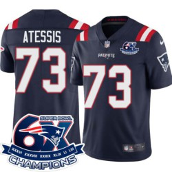 Patriots #73 Bill Atessis 6X Super Bowl Champions Jersey -Navy