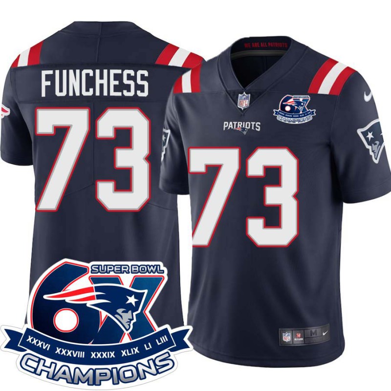 Patriots #73 Tom Funchess 6X Super Bowl Champions Jersey -Navy