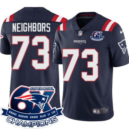 Patriots #73 Billy Neighbors 6X Super Bowl Champions Jersey -Navy