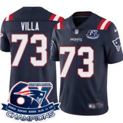 Patriots #73 Danny Villa 6X Super Bowl Champions Jersey -Navy