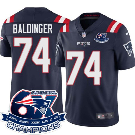 Patriots #74 Rich Baldinger 6X Super Bowl Champions Jersey -Navy