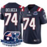 Patriots #74 Jerry DeLucca 6X Super Bowl Champions Jersey -Navy