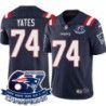 Patriots #74 Billy Yates 6X Super Bowl Champions Jersey -Navy