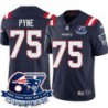 Patriots #75 George Pyne 6X Super Bowl Champions Jersey -Navy