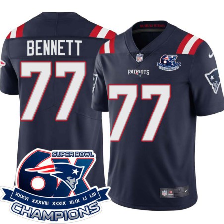 Patriots #77 Michael Bennett 6X Super Bowl Champions Jersey -Navy