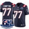 Patriots #77 Mike Compton 6X Super Bowl Champions Jersey -Navy