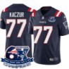 Patriots #77 Nick Kaczur 6X Super Bowl Champions Jersey -Navy