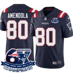 Patriots #80 Danny Amendola 6X Super Bowl Champions Jersey -Navy