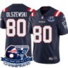 Patriots #80 Gunner Olszewski 6X Super Bowl Champions Jersey -Navy