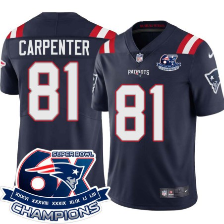 Patriots #81 Rob Carpenter 6X Super Bowl Champions Jersey -Navy