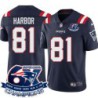 Patriots #81 Clay Harbor 6X Super Bowl Champions Jersey -Navy