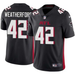 Falcons #42 Jim Weatherford Football Jersey -Black