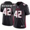 Falcons #42 Jim Weatherford Football Jersey -Black